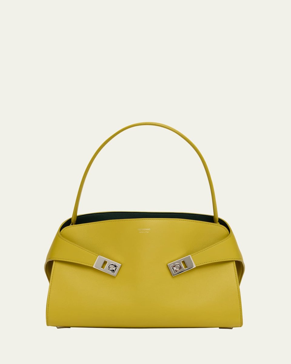 Hug Small Bicolor Leather Shoulder Bag
